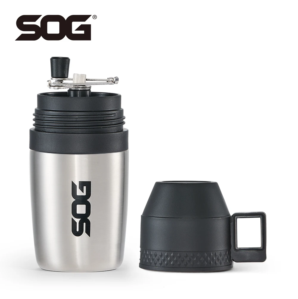 

SOG 350ml 2-in-1 Portable Coffee Grinder with Stainless Steel Cup, Hand Mill, Small Manual Bean Crusher, Travel Camping supplies