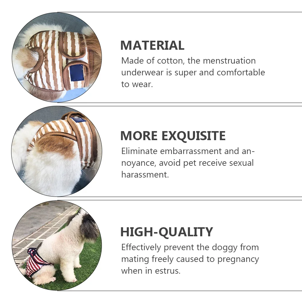 

2pcs Pet Physiological Pants For Dogs Washable Reusable Female Dog Diapers Puppy Sanitary Pantie Incontinence Protection Heat