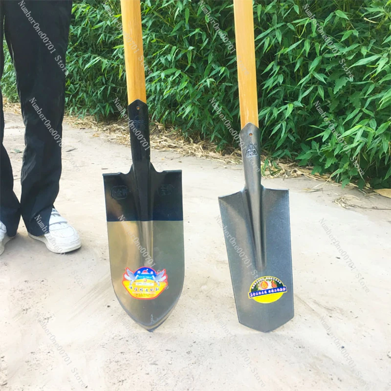 Sharp Manganese Steel Shovel Multipurpose Drain Trenching Spade Narrow Opening Pointed Spade Planting Transplanting Farm Tool