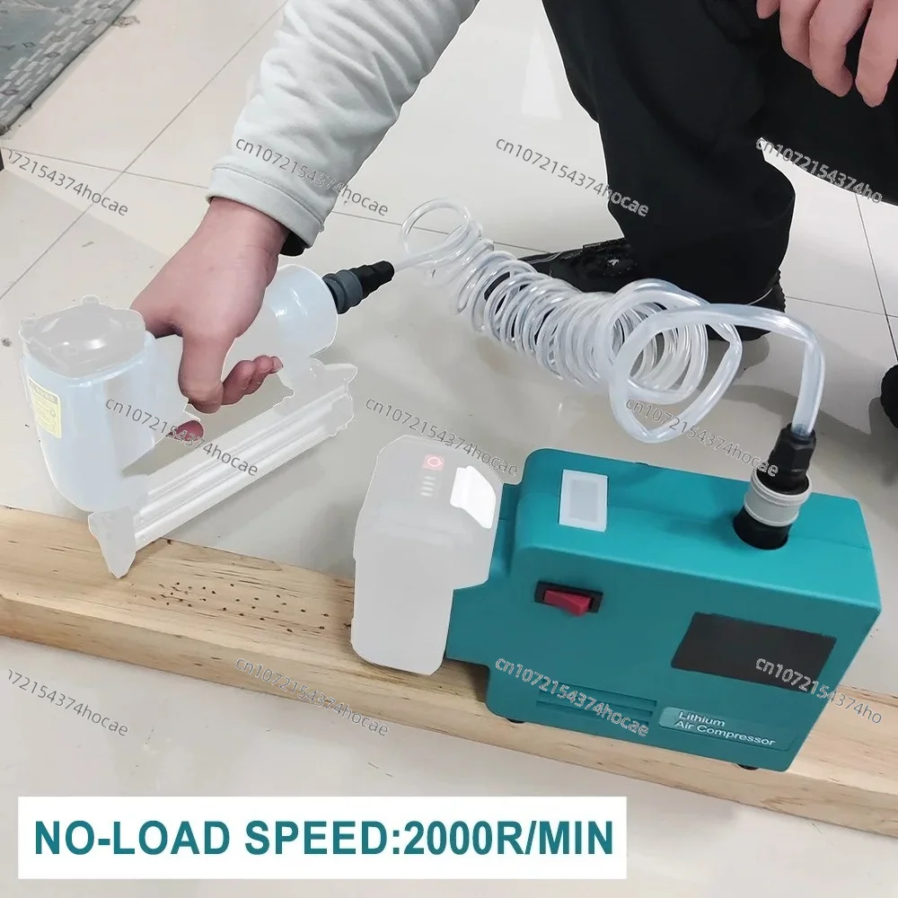 Cordless Portable High Pressure Air Compressor Pump With Pressure Gauge For Woodworking Nail Gun