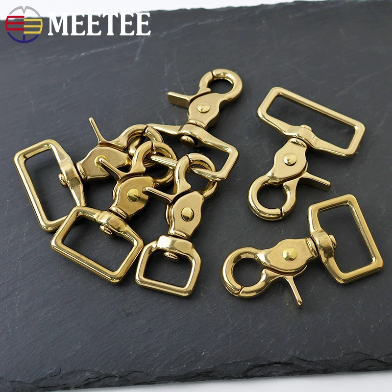 

5Pcs 14-38mm Solid Brass Buckle Swivel Lobster Clasp Snap Hook for Bag Strap Keychain Carabiner Clip DIY Hardware Accessories
