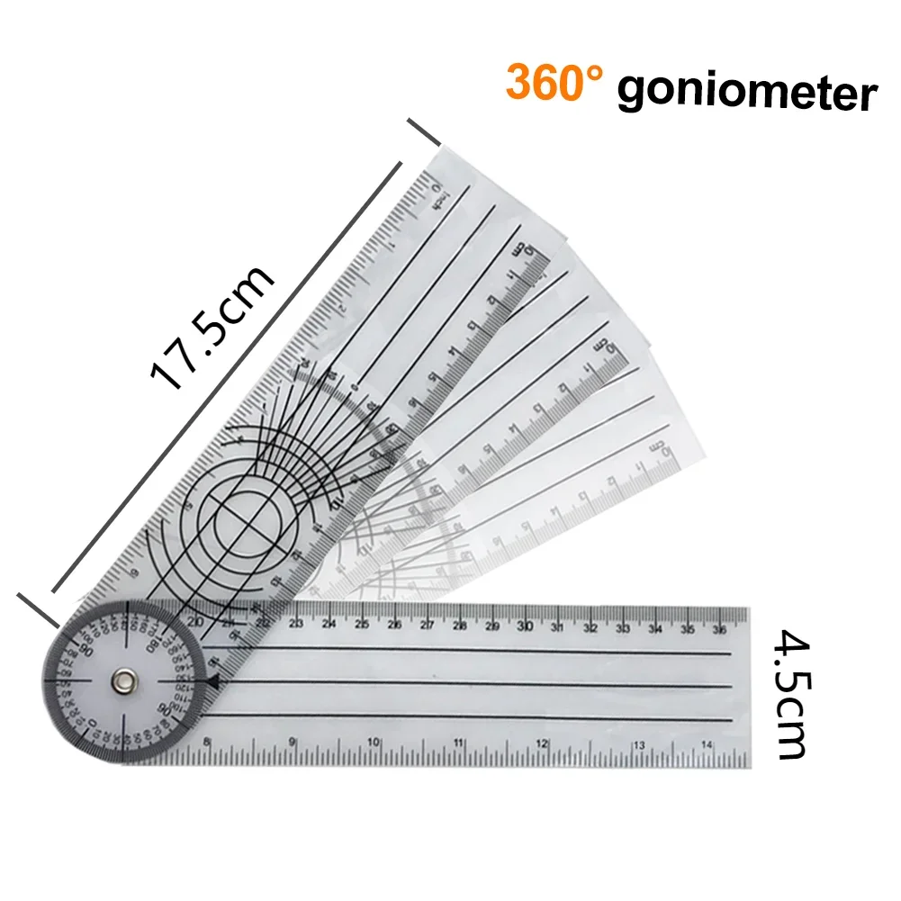 360 Degree Goniometer Angle Medical Spinal Angle Inclinometer Ruler School Office Supplies Protractor Angle Measuring Tool