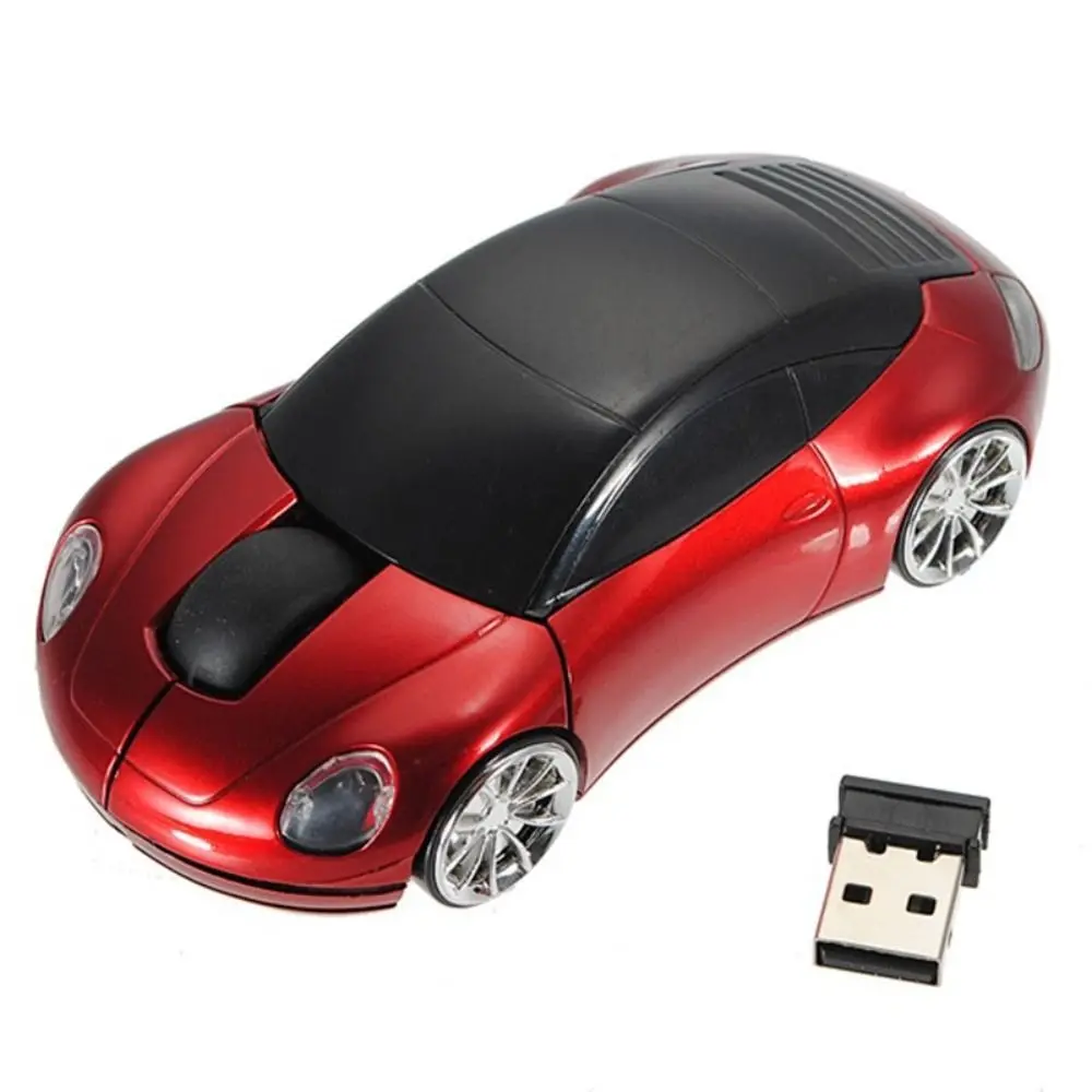 2.4GHz Sports Car Wireless Mouse 1600DPI Low Energy Consumption Car Shaped Wireless Mouse USB Scroll Convenient for Laptop/PC