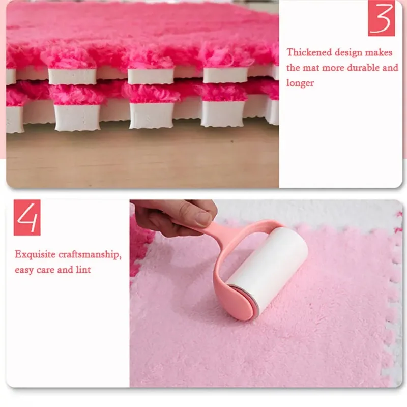 Living Room Mat Eva Foam Puzzle Carpet 30x30cm Soft Plush Interlocking Tiles Warm Nursery Rug Childrens Theme Room Floor Decor