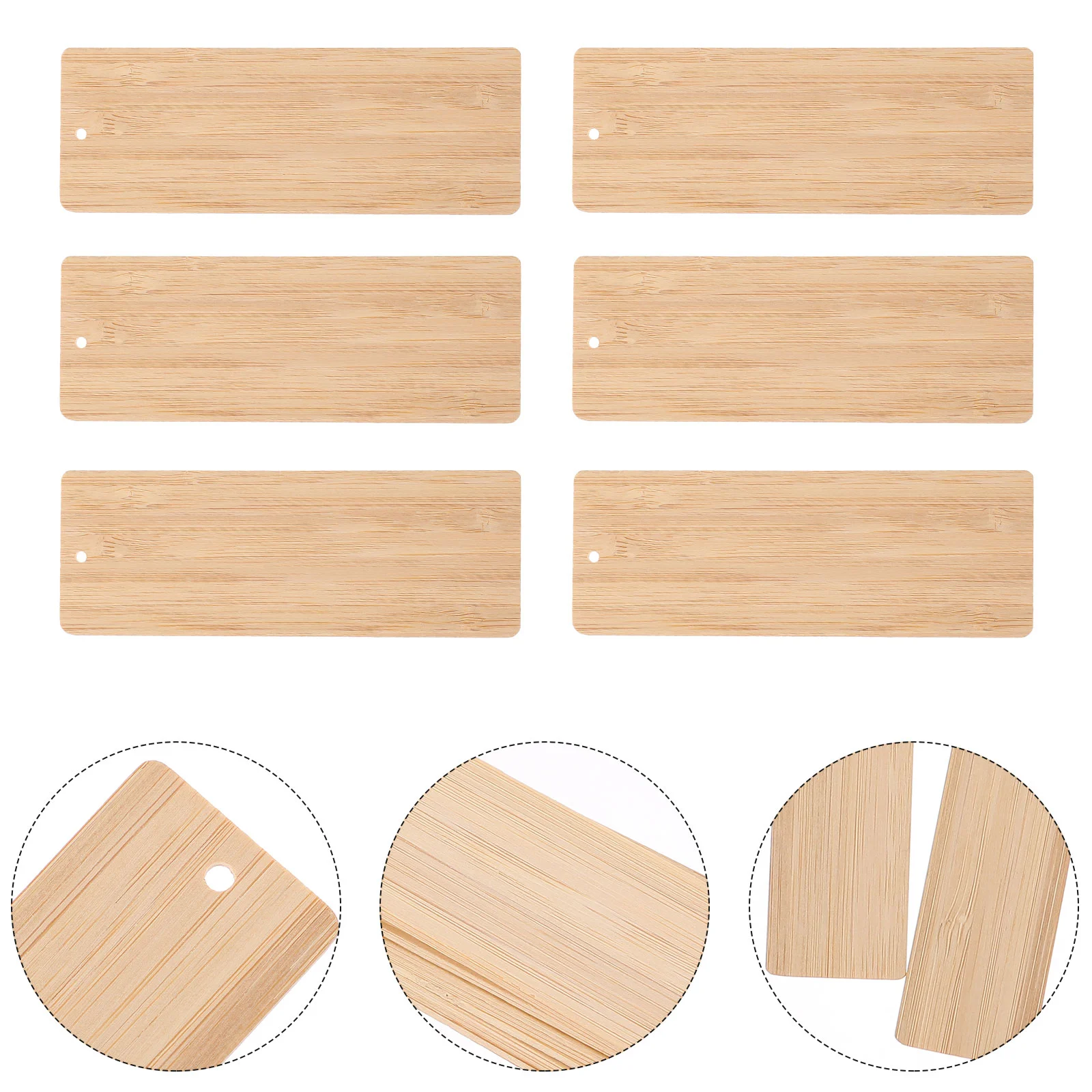 10 Pcs Acrylic Bamboo DIY Wood Bookmark Child Decor Blank Ornaments Unfinished Tags Craft