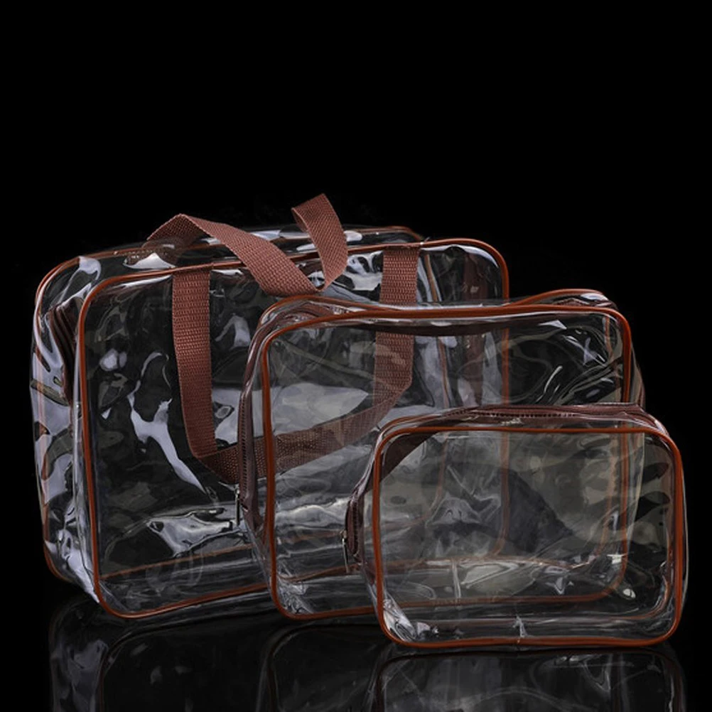 أكياس مقاومة للماء شفافة PVC منظم أدوات الزينة السلس زيبر متعددة الوظائف السفر حقيبة للتخزين فرشاة ماكياج #4
