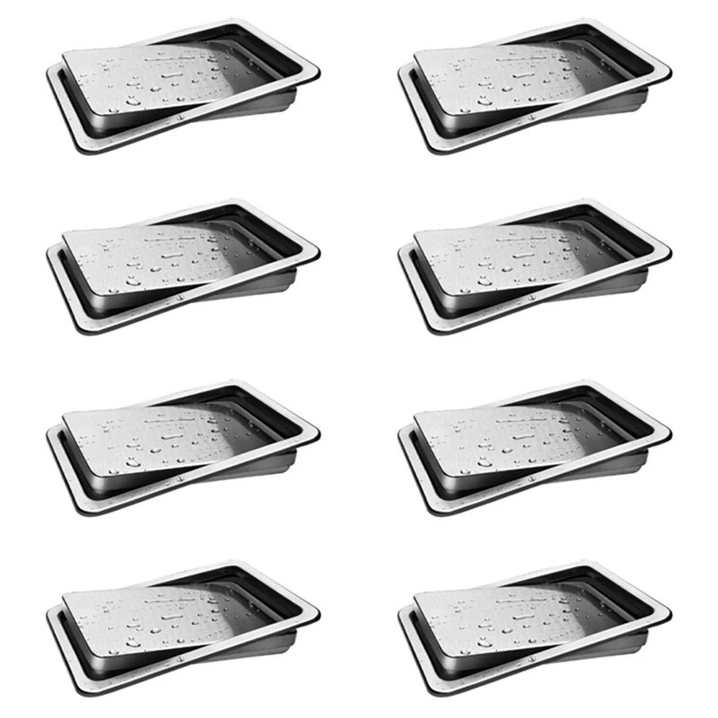 

8X Stainless Steel Garbage Flap Lid Trash Bin Cover Flush Built-In Balance Swing Flap Garbage Lid B