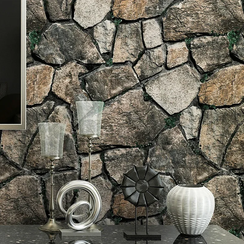 3D simulation marble stone wallpaper bar Chinese Restaurant Hotel retro brick brick culture stone wallpaper