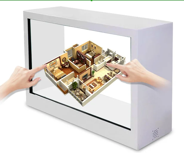 49 55Inch 3D Transparent LCD Touch Screen Display Cabinet 4k Interactive Touch Screen Advertising Display Cabinet Jewelry Box