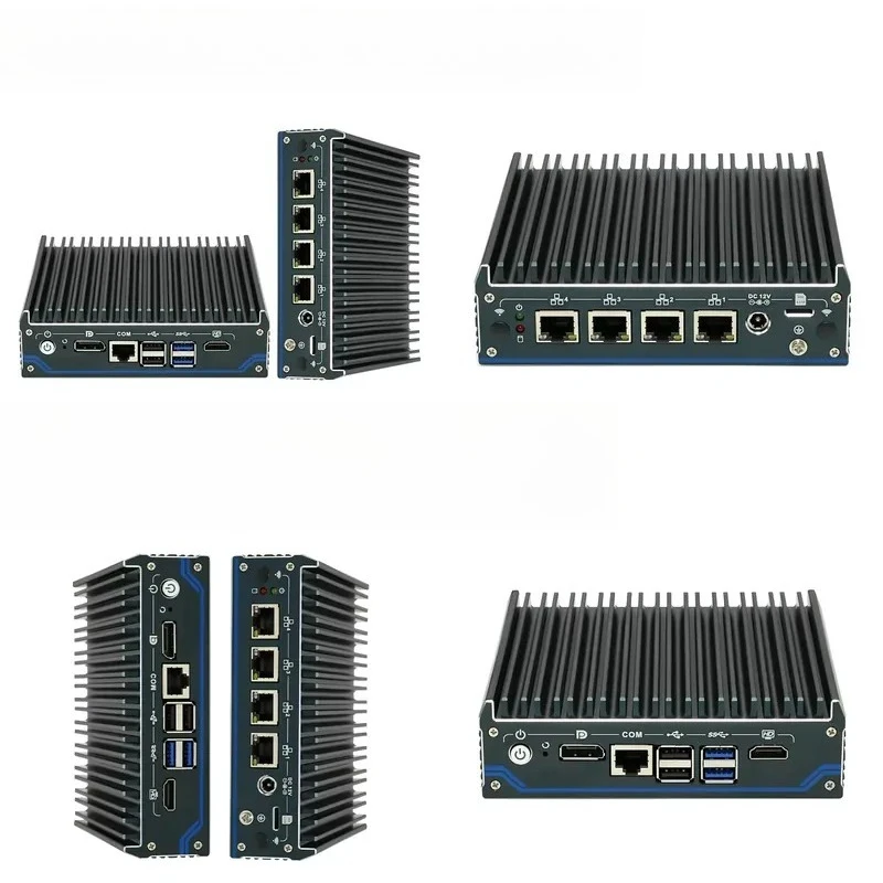 New 12th Gen Micro Firewall Appliance 4 In-tel I225 NIC Ports Fanless Mini PC Ce Leron J6412 Network Gateway Soft Router