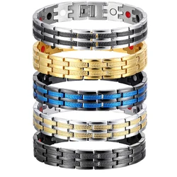 Magnetic Bracelets for Men Pain Relief Titanium Steel Strong Magnets Bracelet Adjustable Bracelet Drop shipping
