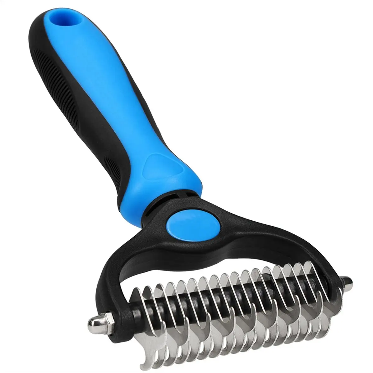 ABNQ Pet Hair Removal Comb Brush Pet Hair Trimming Comb Pet Cat Hair Removal Comb Brush Puppy Hair Shedding Trimmer Blue