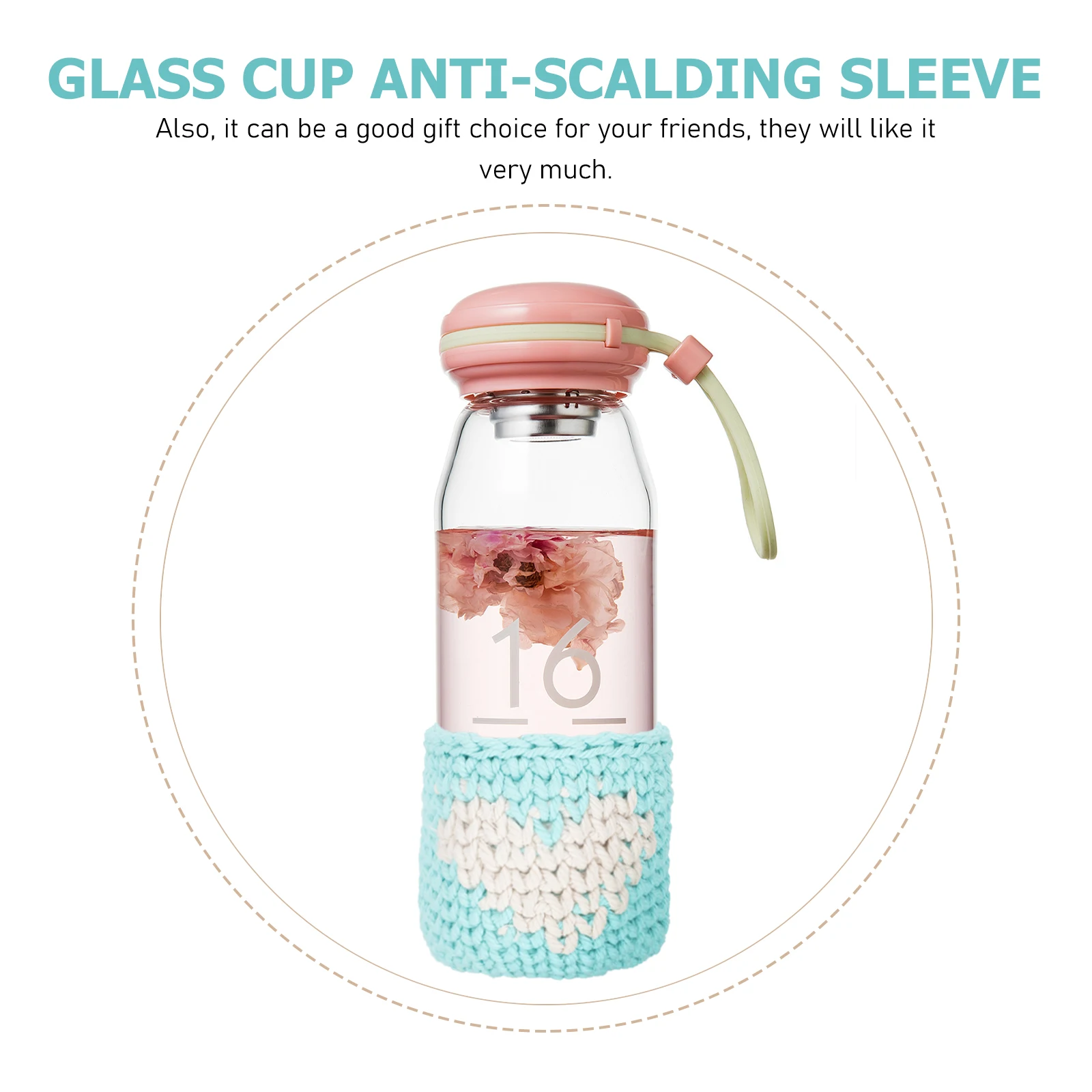 

Knitted Cup Sleeves Glass Protection Lightweight Anti scald Covers Cotton Rope Household Glassware Holder Gifts