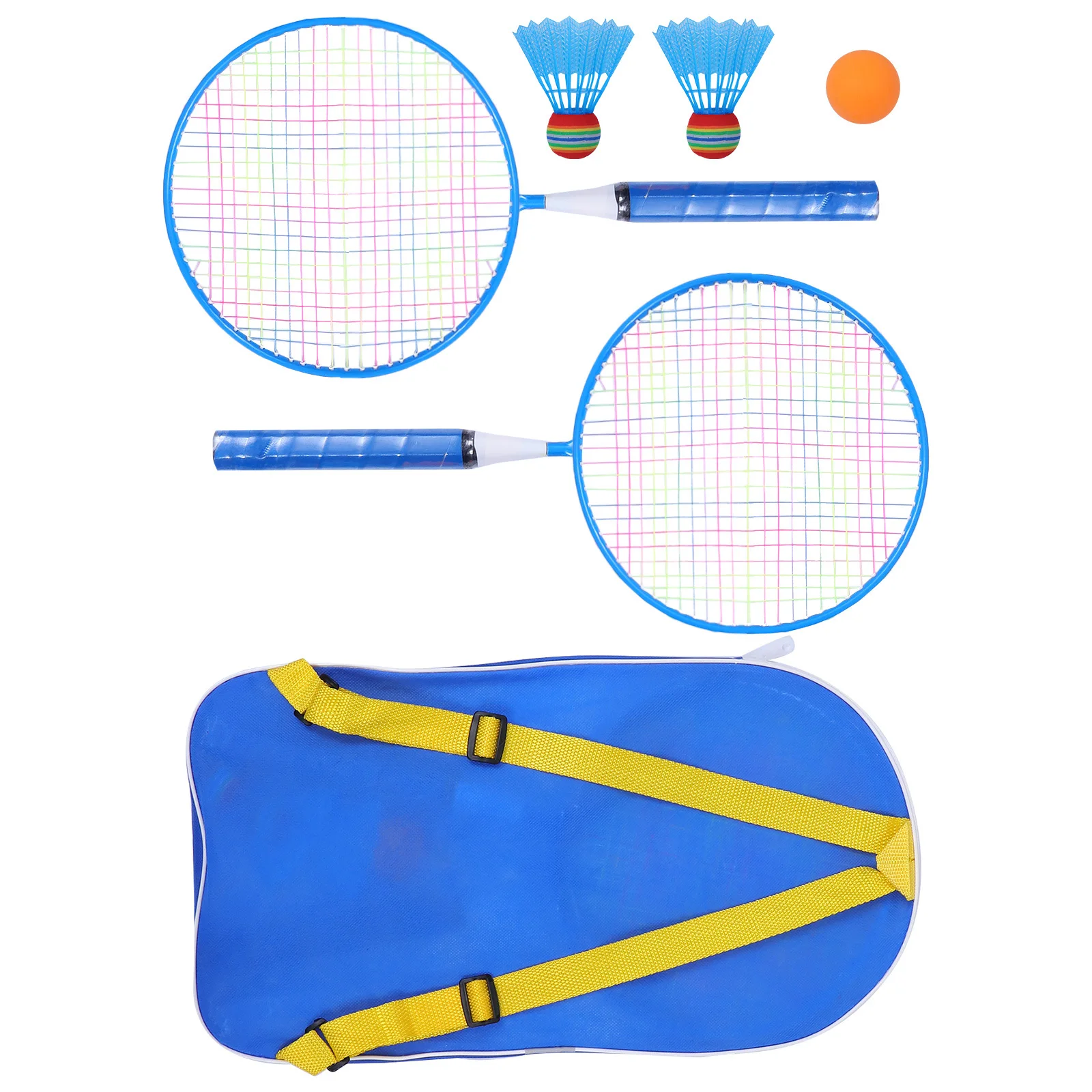 1Set Badminton Racket Set Lightweight Comfortable Handle Badminton Set for 3-12 Years Random Color