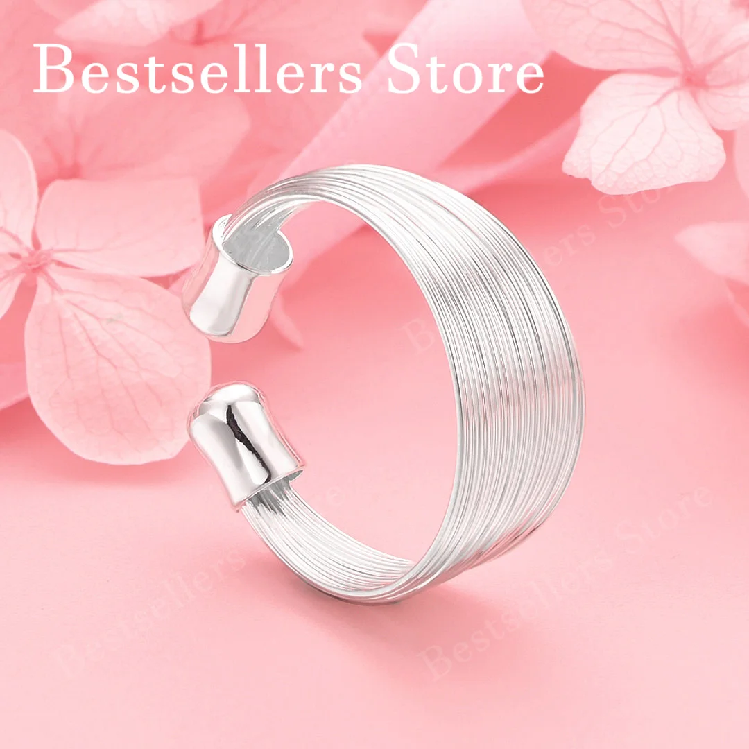 

1 шт., нежное многострочное кольцо из стерлингового серебра 925 пробы с отверстием, женский подарок, свадебные украшения, аксессуары