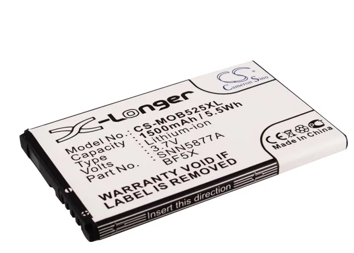 1500mAh BF5X SNN5877A batería para Motorola MOTO ME525 MB520 Bravo XT760 Jordan MB526 Defy ME525 ME863 defy XT Electrify XT535 XT