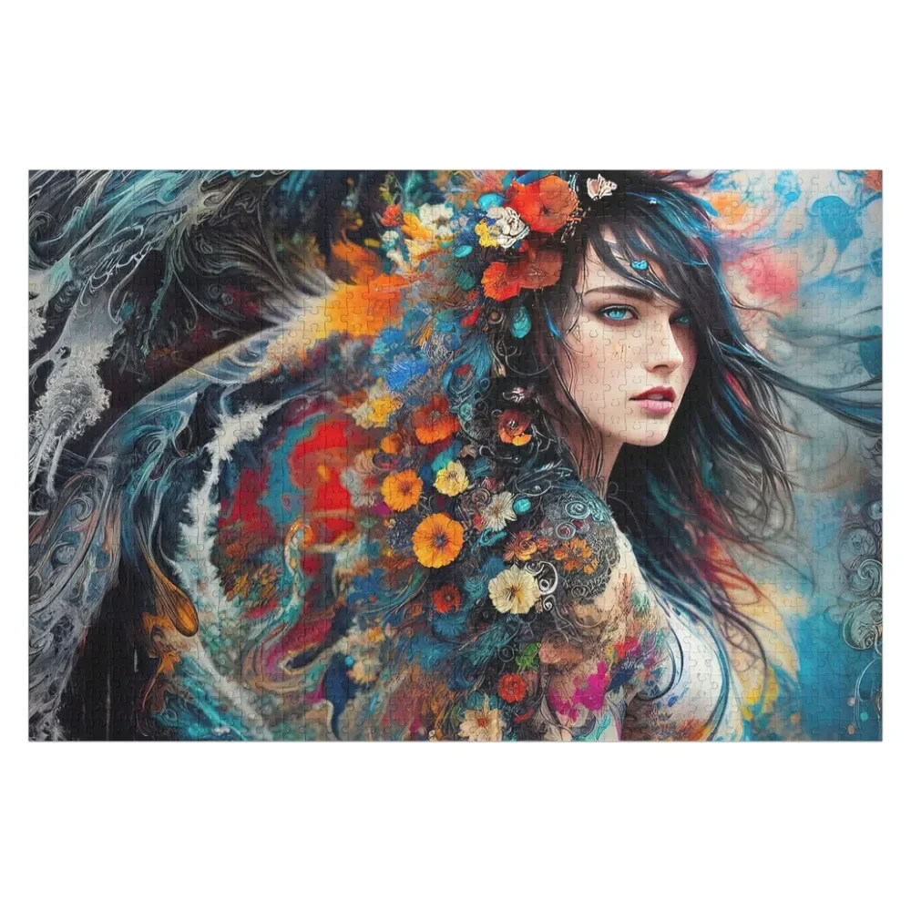 

Enigma: Everchanging Abstract Woman Jigsaw Puzzle Personalised Name Woods For Adults Puzzle