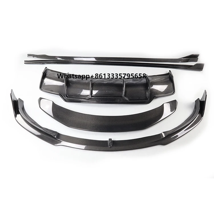 

For Model 3 V Style Carbon Fiber Body Kit Front Lip Rear Diffuser Side Skirts Spoiler