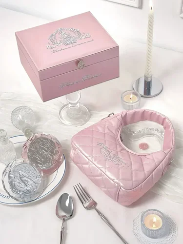 Flower Knows Limited Surrounding 7 ° Aniversario Maquillaje Espejo de Mano Plegable Bolsa de Almacenamiento de Maquillaje Portátil