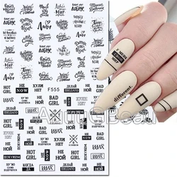 3d Nail Art Decals Geometric Lines Love Russian Letters Adhesive Sliders Nail Stickers Decorations For Nail Tips Beauty