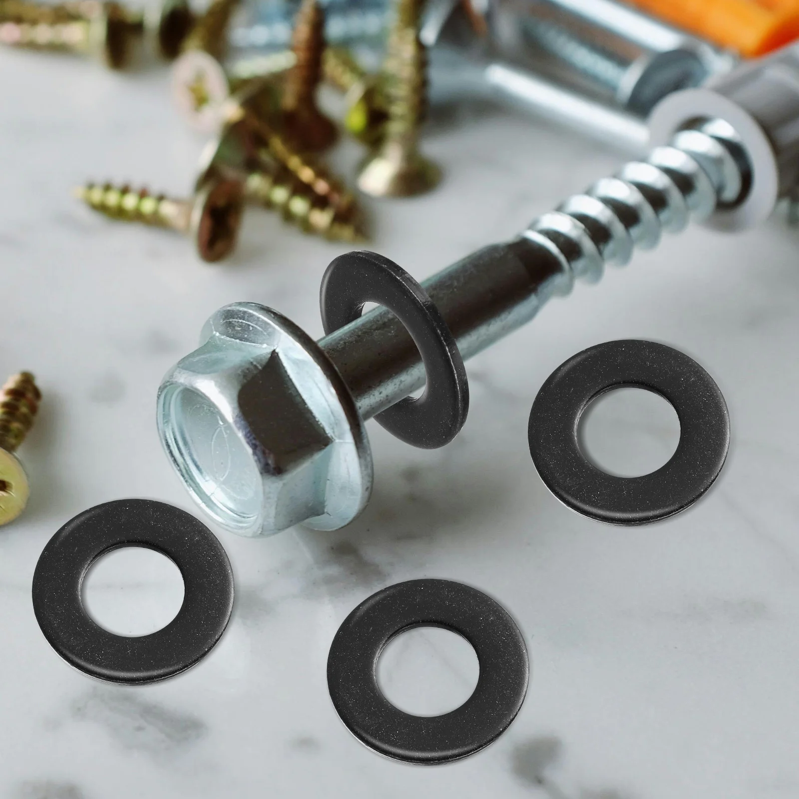 

50Pcs Stainless Steel Flat Washers Round Gaskets Heavy Duty Fasteners Washers for Bolts Screws Construction Repair Hardware