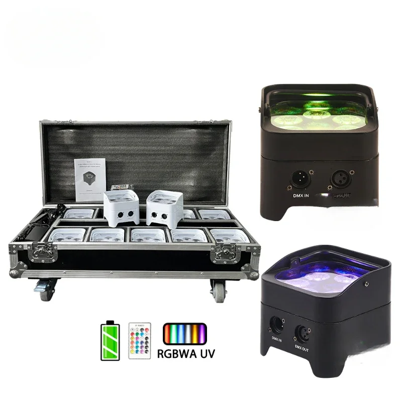 6*18W Mini S6 Wireless Rgbwa uv Uplight DMX LED Battery Powered Par DJ Uplight For Wedding Party Stage lights