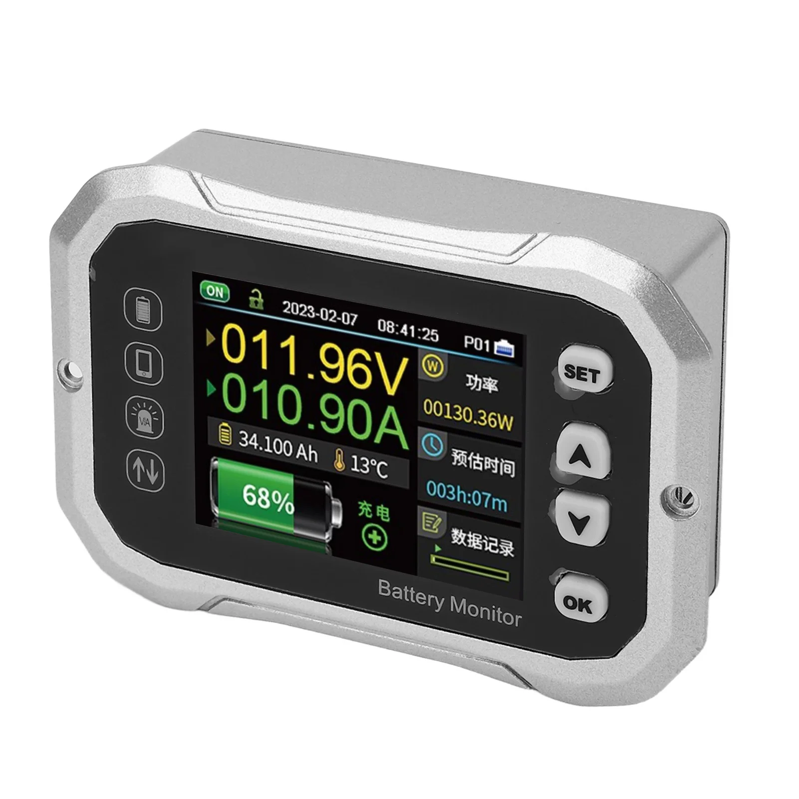 Smart Battery Monitor 600A RV Car Battery Tester 2.4in LED Display for Maintenance