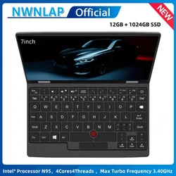 Portátil Touch Screen Pocket Laptop, Notebook, Netbook, Win 10 Pro, Mini PC, Micro Computador, Bluetooth 4.2, 12 GB, 1TB, 7 