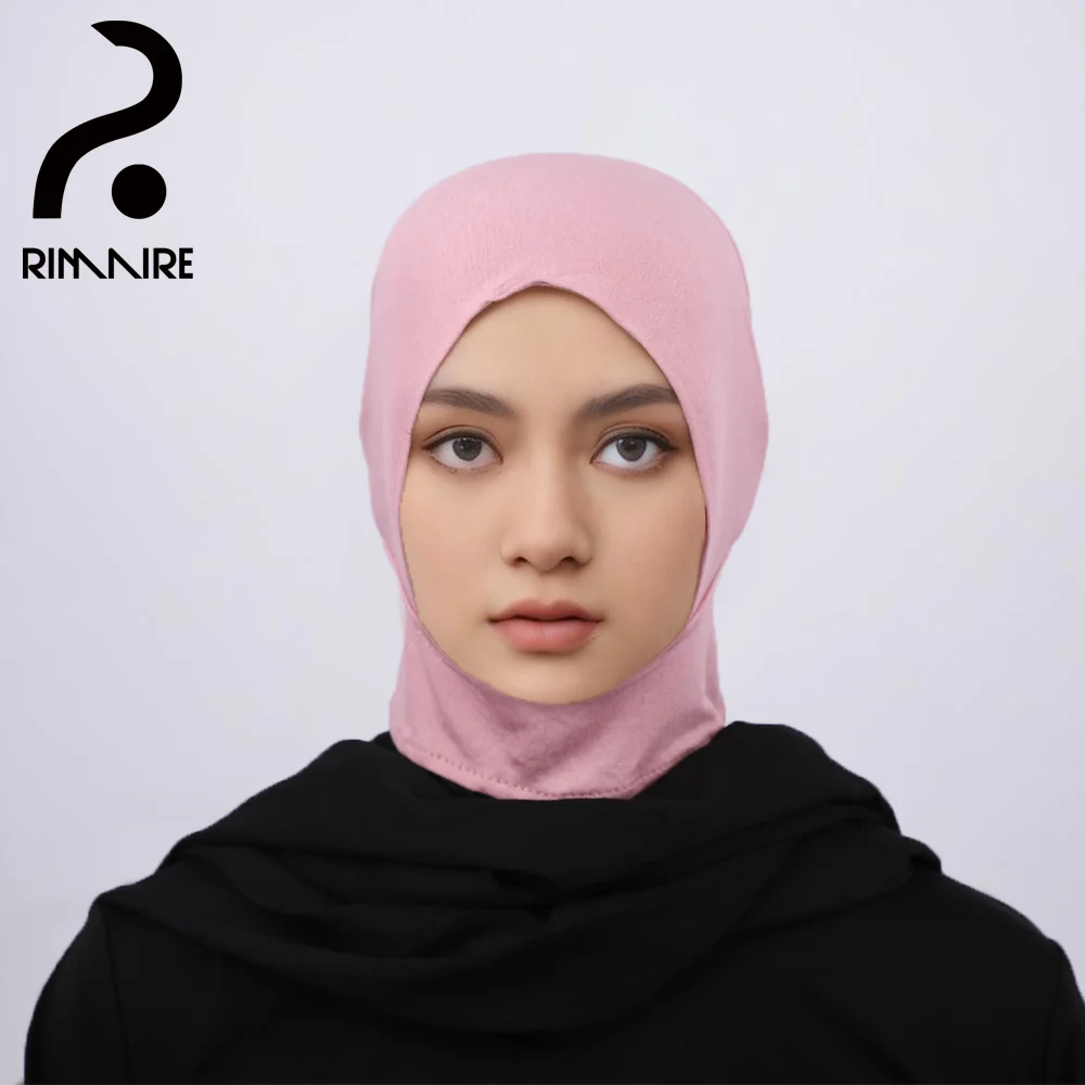 

RIMAIRE New Modal Instant Elastic Muslim Inner Hijabs for Women Comfortable and Soft Hijab Jersy Pure Color Turban Headscarf