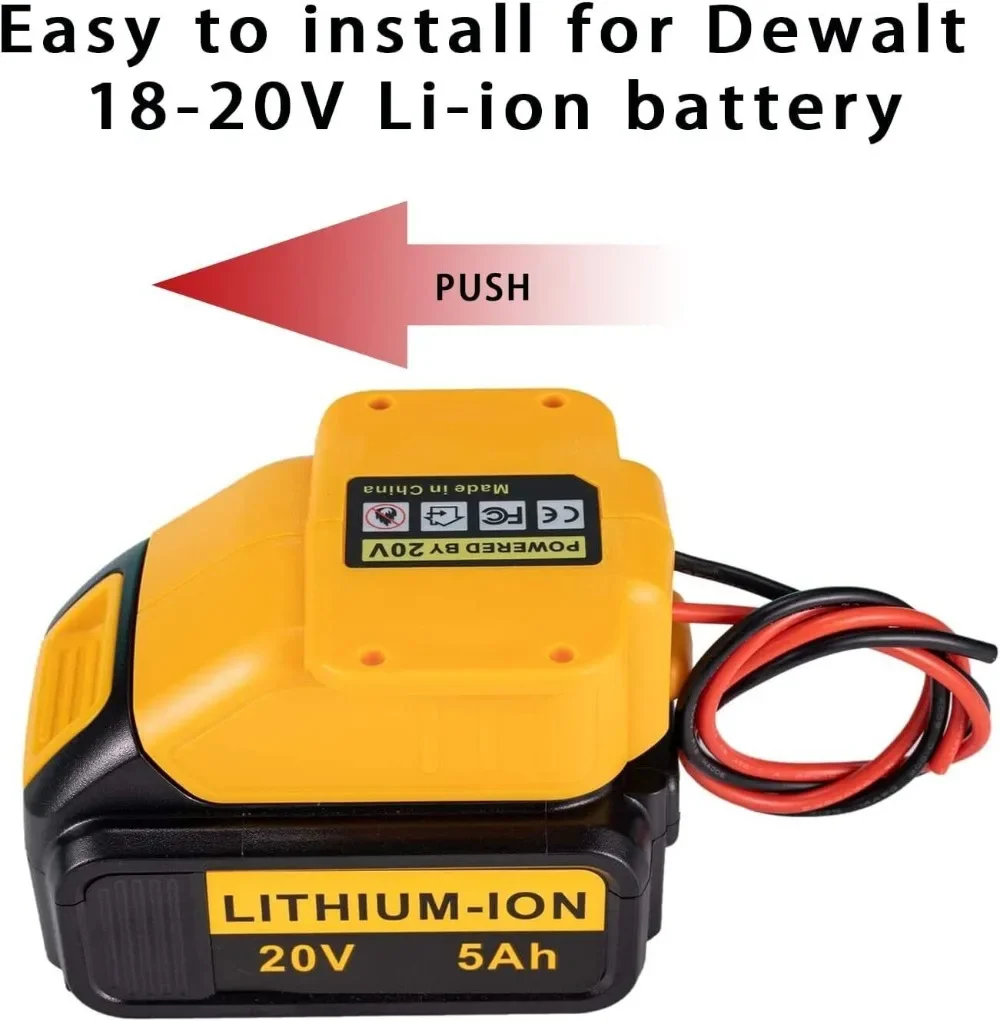 Avviatore di emergenza portatile per adattatore batteria ruota motrice per Dewalt 20V con cavo jumper da 6FT caricabatteria per auto utensile elettrico