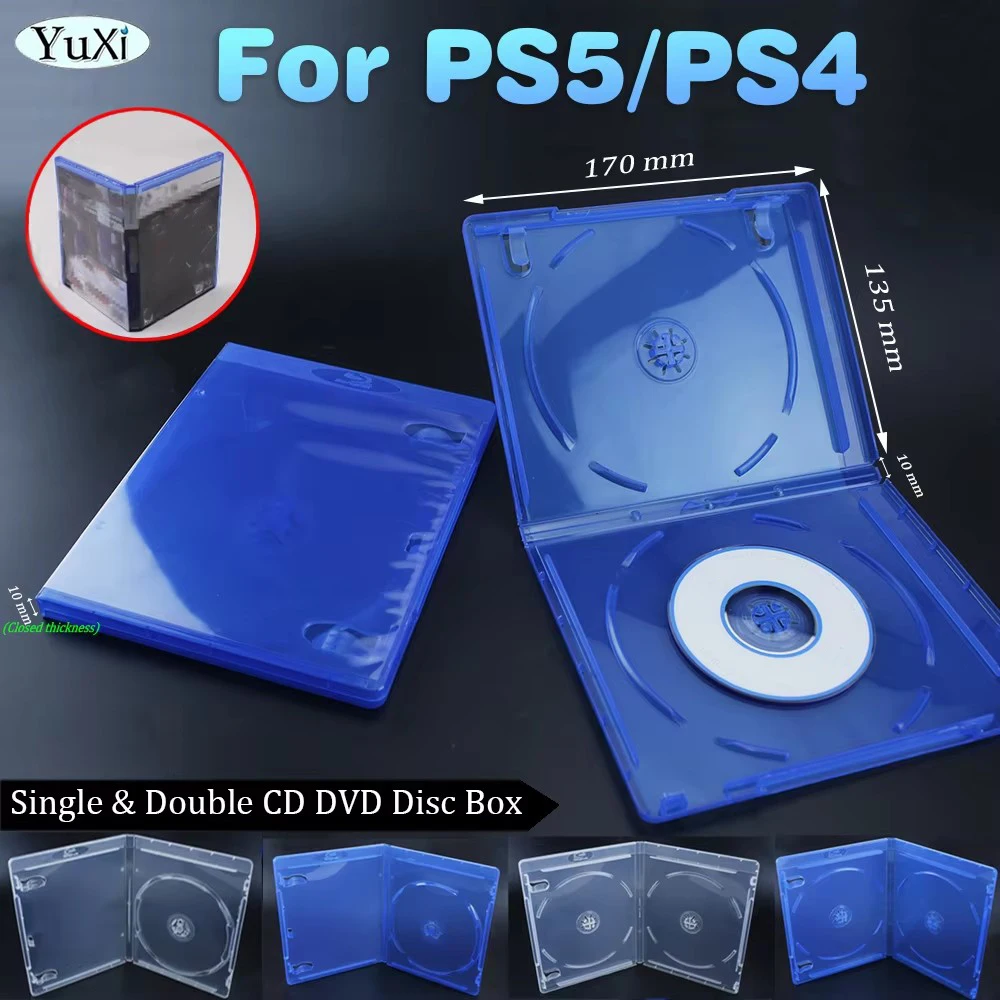Caja transparente de 2 piezas para PS5, PS4, CD, DVD, funda para PlayStation 4, soporte para disco de juego, almacenamiento de discos, cubierta protectora