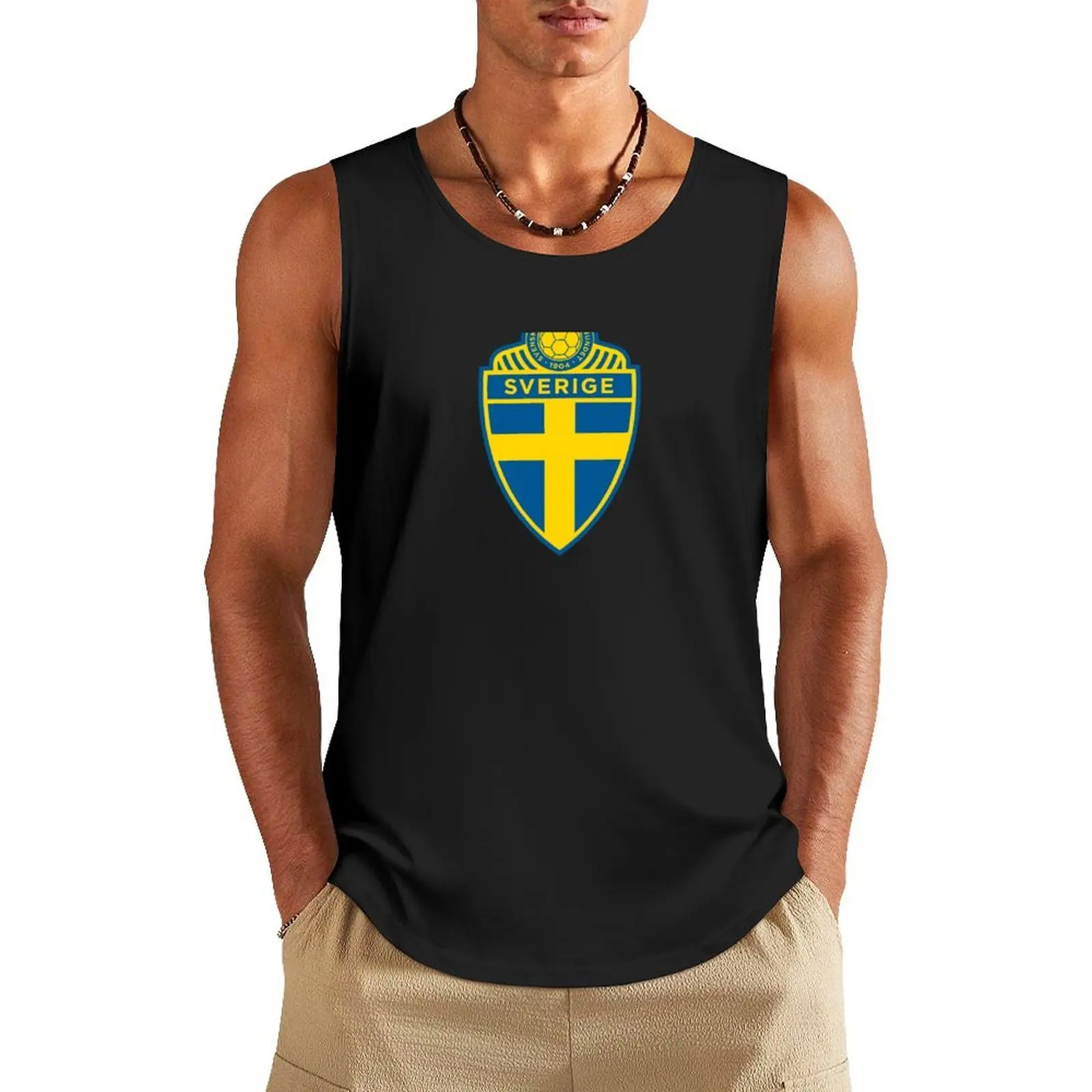 

Sweden National Football Team Tank Top gym clothing men Japanese t-shirt sleeveless tshirts for men