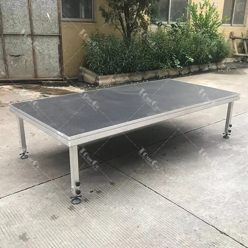 4x8ft Portable Quick Lock Aluminum Outdoor Concert Stage Mobile Stage with Plywood for Events