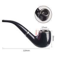 Black Wood Curved Vintage Household Merchandises Smoking Accessories Cigar Cigarette Pipes Tobacco Pipe