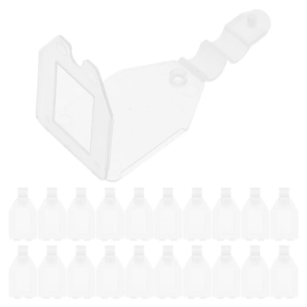 

50Pcs Adhesive Label Holders Transparent Plastic Clips for Wire Shelves Baskets Retail Product Information Display Tools