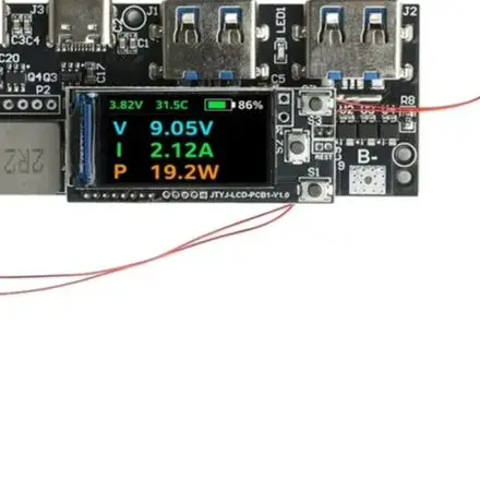 225W For DIY for Power Bank Module with TFT Color Display Real Time Monitoring and Built in LED Flashlight Function