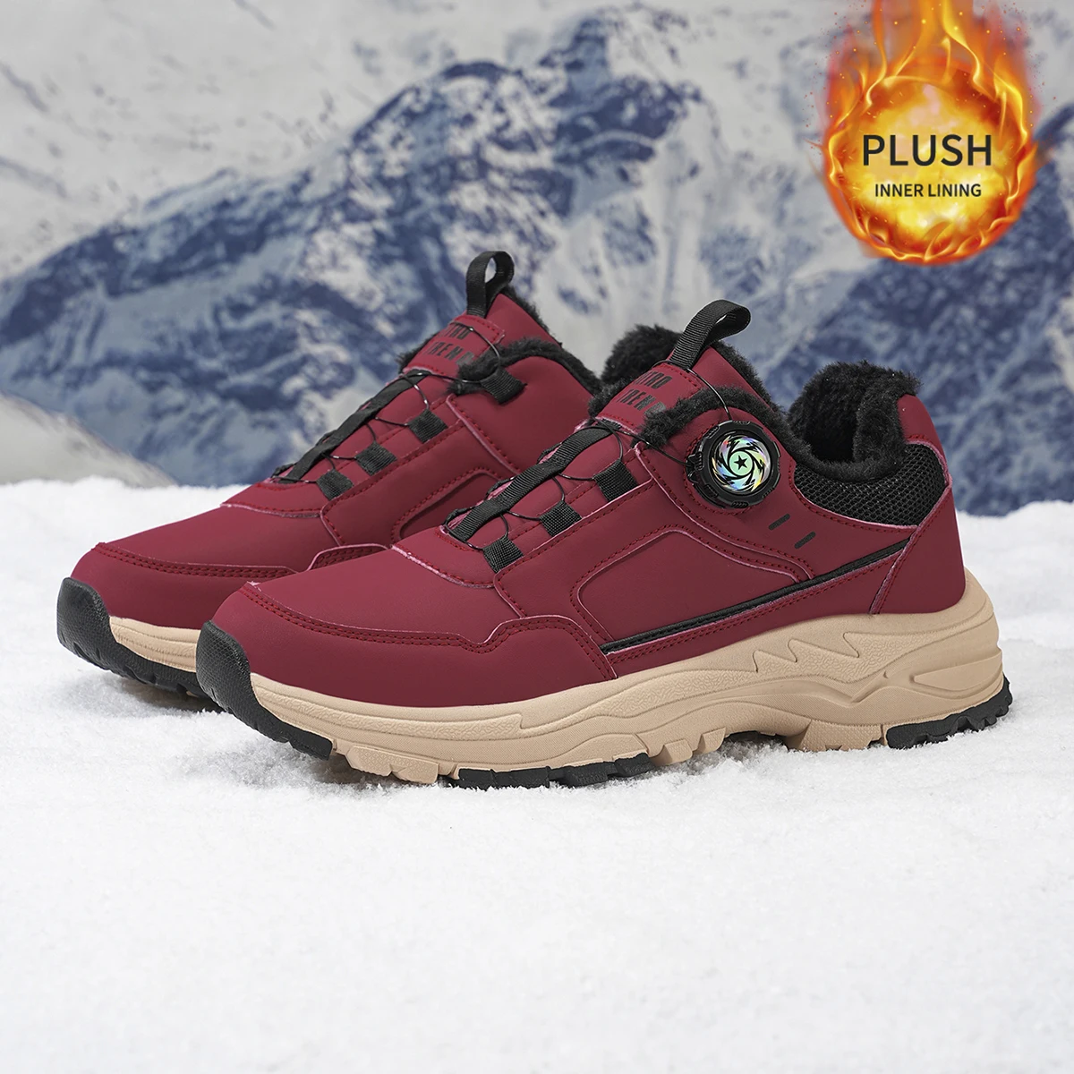 Herren-Sportschuhe in großen Größen mit Plüsch-Innenfutter, Outdoor-Wanderschuhe, bequeme, lässige, modische Trainingsschuhe für Paare – Detail 11