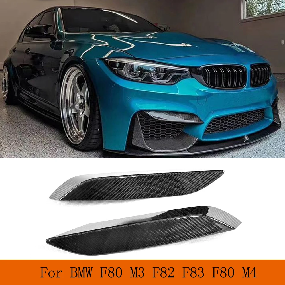 

Dry Carbon Fiber Front Bumper Fog Lights Corner Splitters Covers Trim for BMW F80 M3 F82 F83 M4 4 Door 2 Door 2014 - 2018