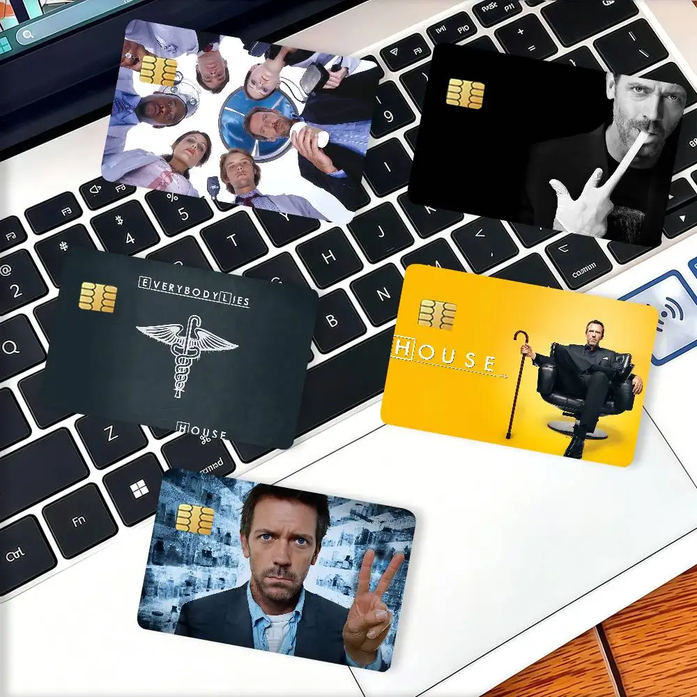 Funny tv H-House Credit Card Decorative Card Stickers Suitable For Bank Cards Metro Transit Anti-scratch Gift 4PCS