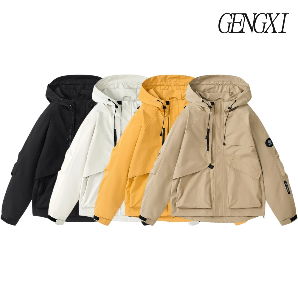 

Outdoor sports hooded windbreaker jacket Autumn and winter new style windproof and waterproof multi-pocket workwear jacket