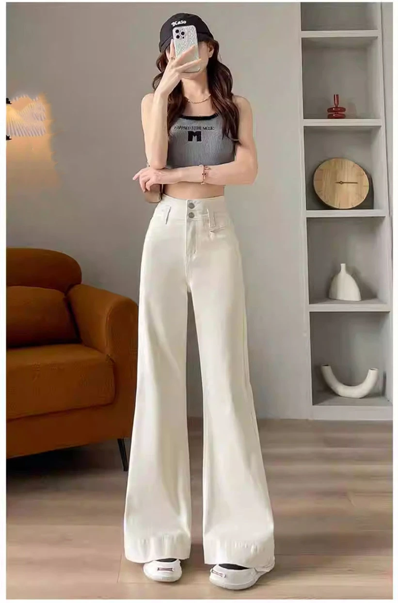

new spring autumn fashion casual plus size brand female women girls wide leg jeans