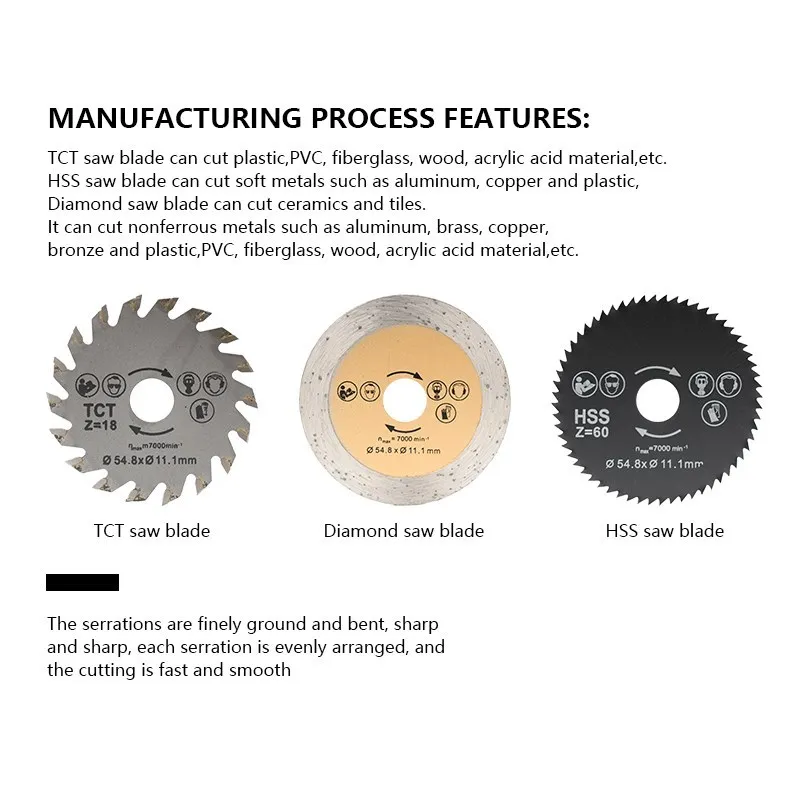 XCAN Out Diameter 54.8mm Mini Circular Saw Blade Wood Cutting Disc,Diamond Saw Blade for Wood Metal Plastic Ceramic Cutting 