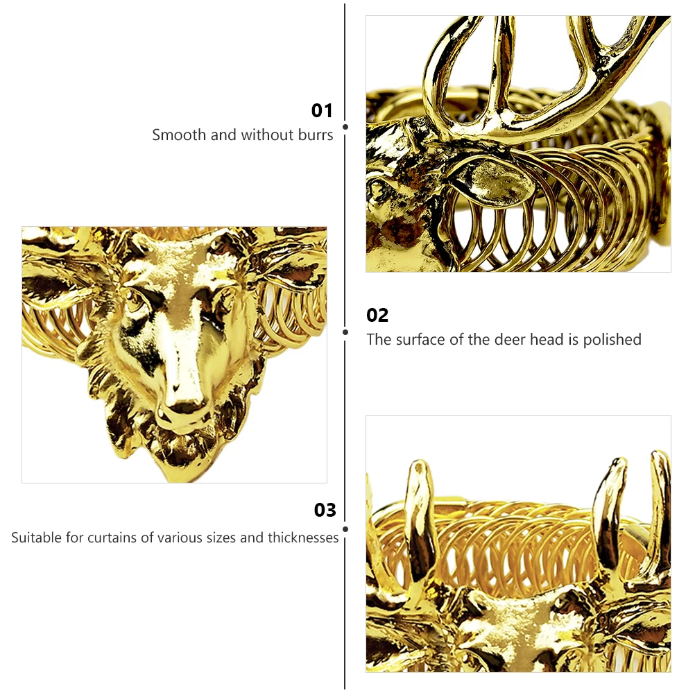 

2 Pcs Antler Curtain Buckle Christmas Decor Tie Metal Holder Tieback Zinc Alloy Window