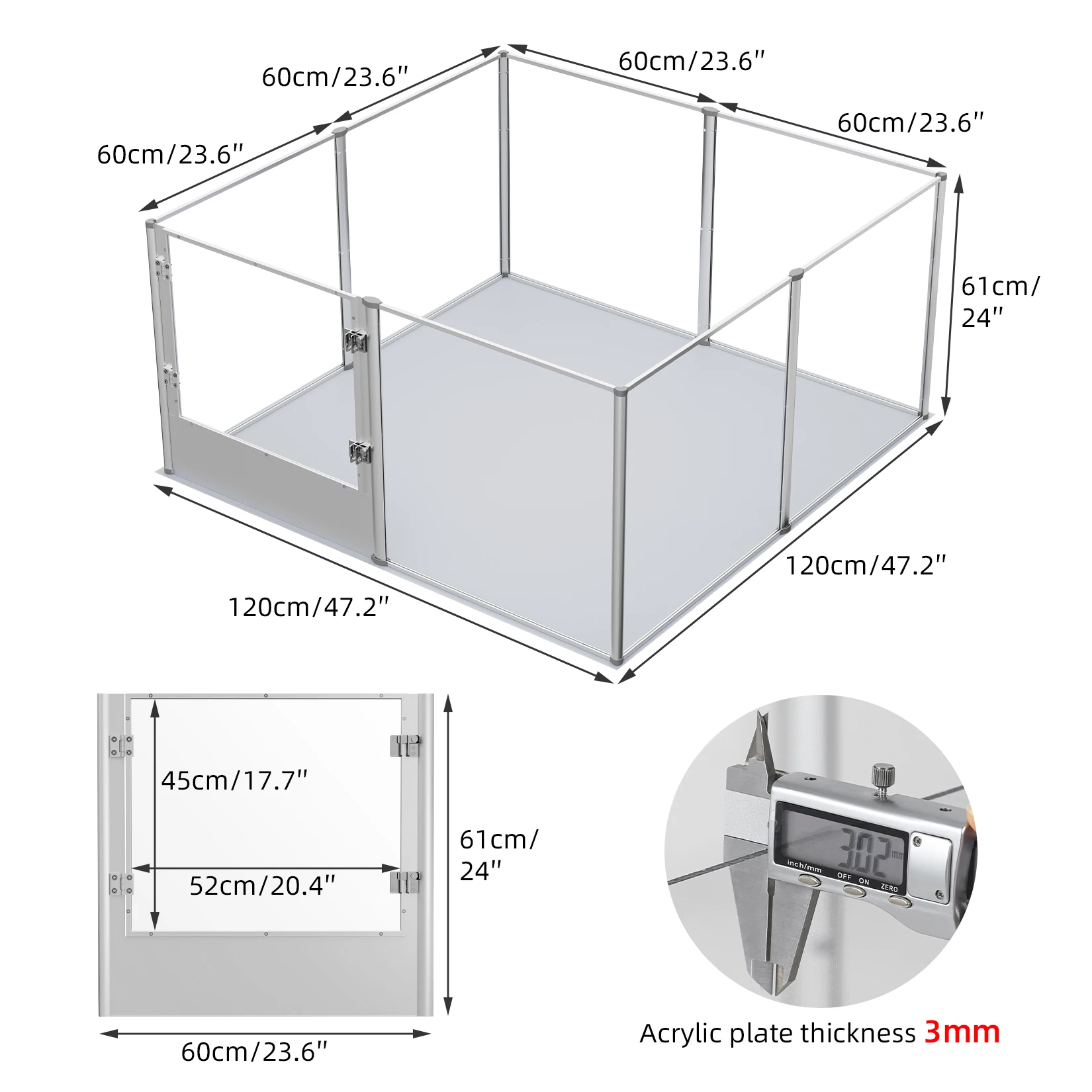 Imagem -06 - Indoor Pet Play Pen Cage com Almofada de Fertilidade Impermeável Heavy Duty Playpen Dog Fence Kennel Whelping Box Grande