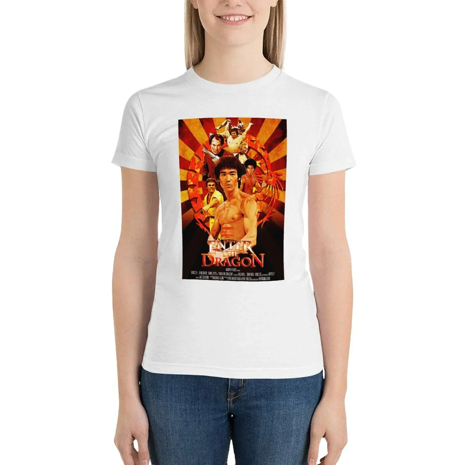 Enter The Dragon T-shirt summer clothes oversized Womens graphic t shirts