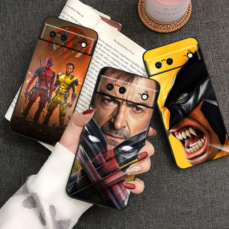 

Deadpool Wolverine Marvel Hot For Google Pixel 9 8 7A 7 6A 6 5A 5 4 4A XL 5G Black Silicon Shockproof Shell Cover Phone Case
