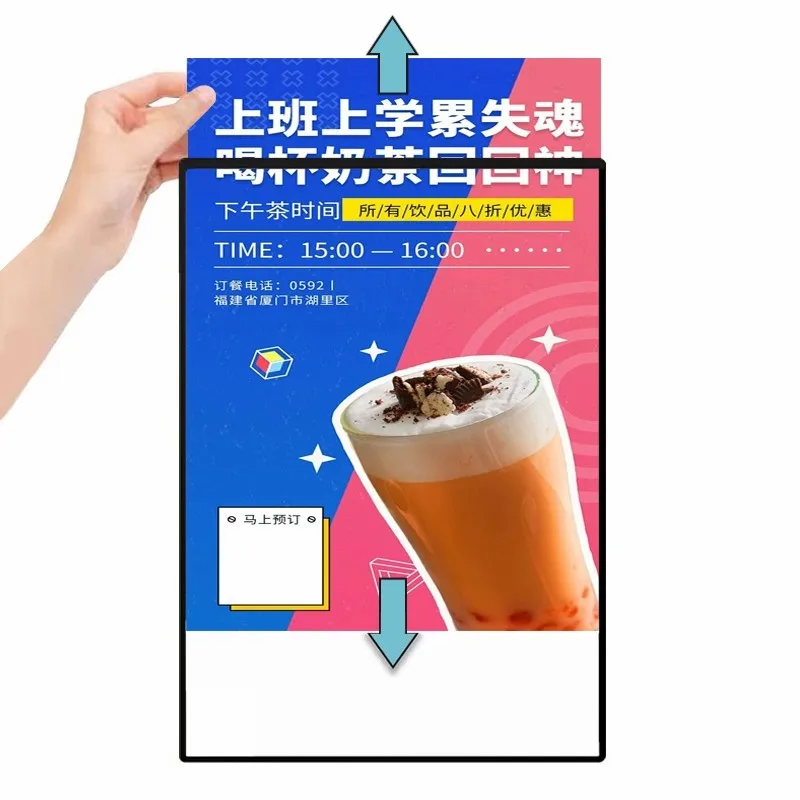 Ultra thin store advertising LED A3A4, bright menu display lightbox, ordering board, price list design and production.