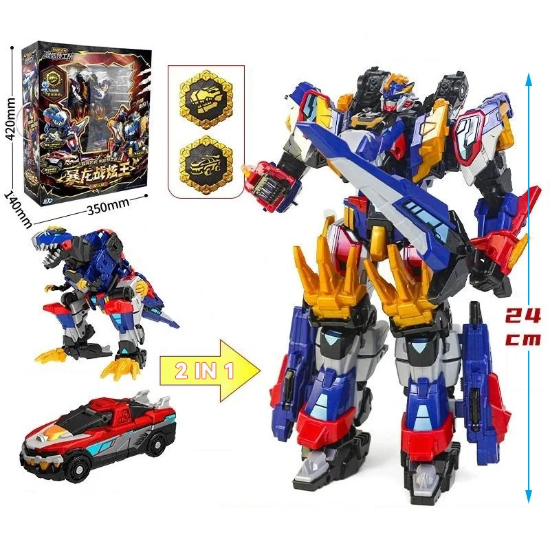 Nuevo Mini Force 8 guerrero dinoide Tiranosaurio Rex Battle King transformador combinado Mecha Robot figuras de acción juguetes de deformación