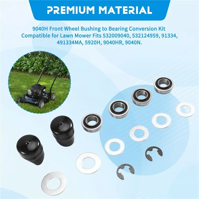 Y50A-Front Wheel Bearing Hardware Kit For 532009040 9040H Front Wheel Bushing To Bearing Conversion Kit Lawn Mower Parts