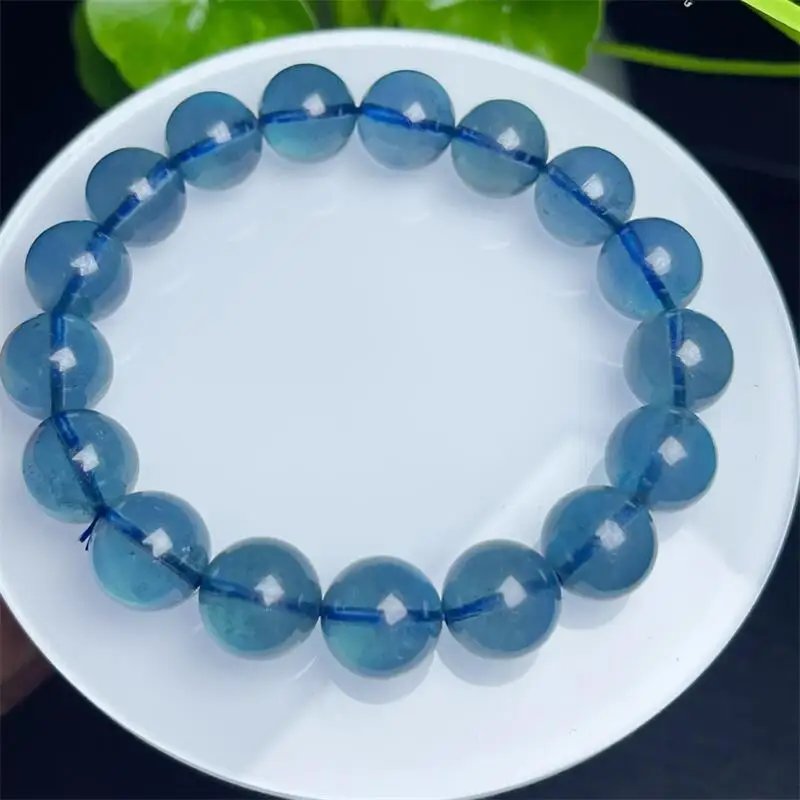 Natural Aquamarine Bracelet Women Reiki Healing Energy Stretch Bangles Yoga Jewelry Couple Gifts 1PCS 10/15/17MM